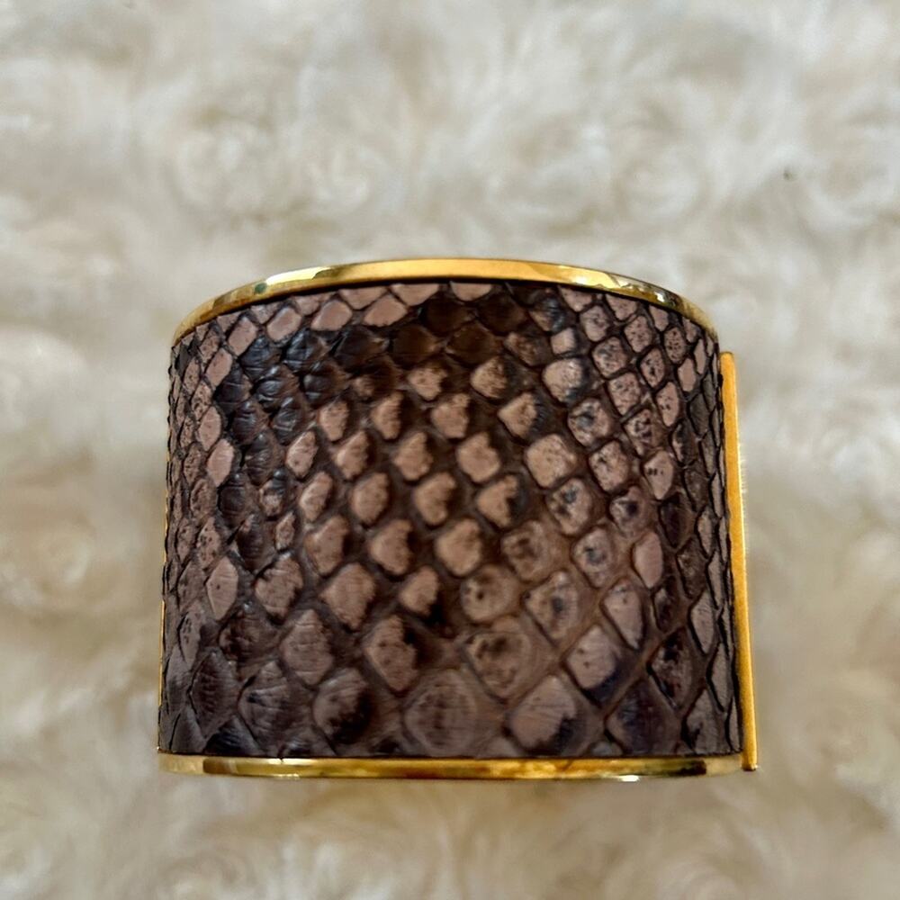 Burberry  Authentic Python Skin & Netak Cuff Bracelet - Picture 4 of 8
